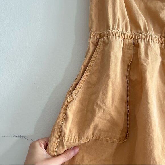 Pact Organic Cotton Sleeveless Button Front Romper Orange Size Medium Safari - Picture 2 of 12